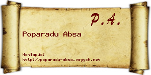 Poparadu Absa névjegykártya