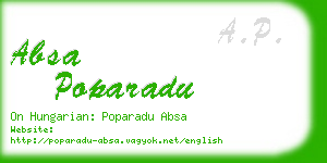 absa poparadu business card